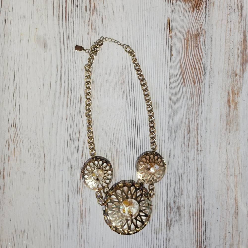 Goldtone Fashion Necklace with Stone Detail
